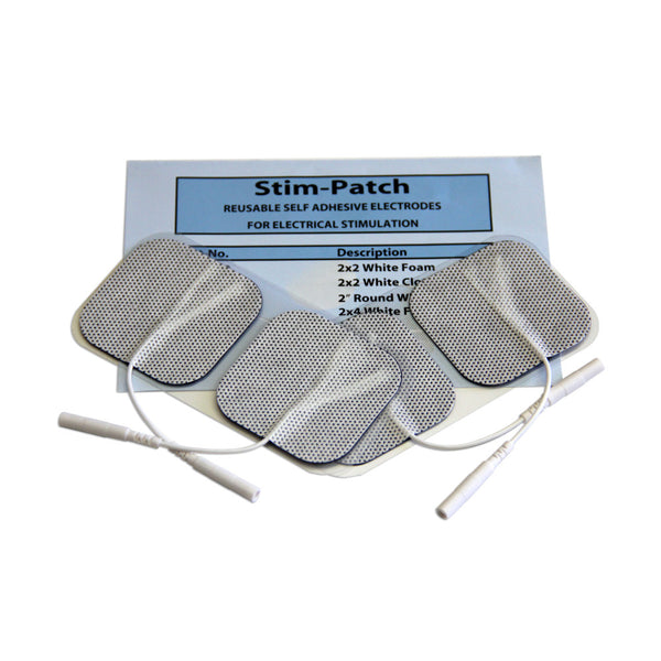 White Cloth Electrodes - 2"x2" by StimPatch - Stim-021